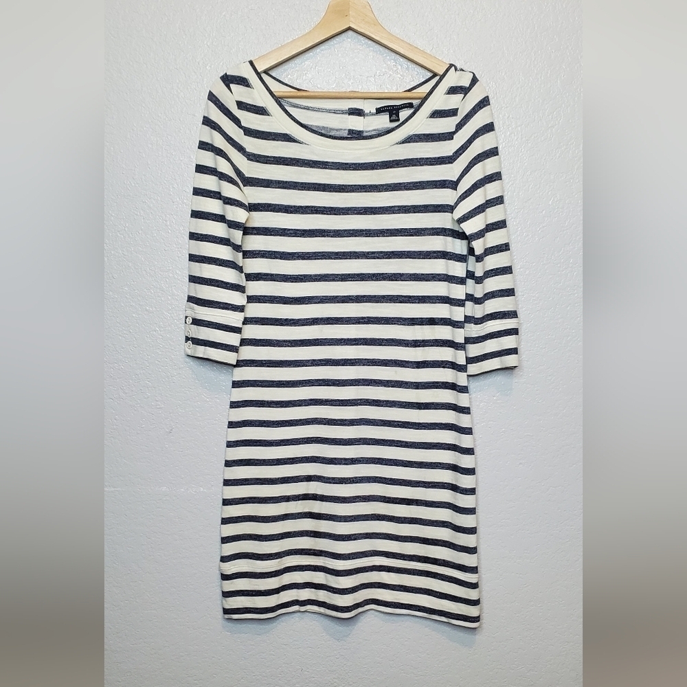 💚5/$25 Banana Republic Black & White Cotton Sheath Dress Scoop Neck Size XS